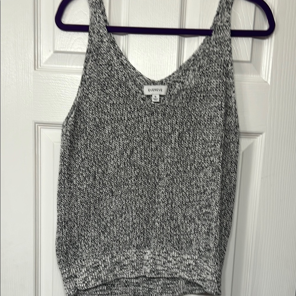 Evereve Gray Ribbed Sleeveless Tank Top